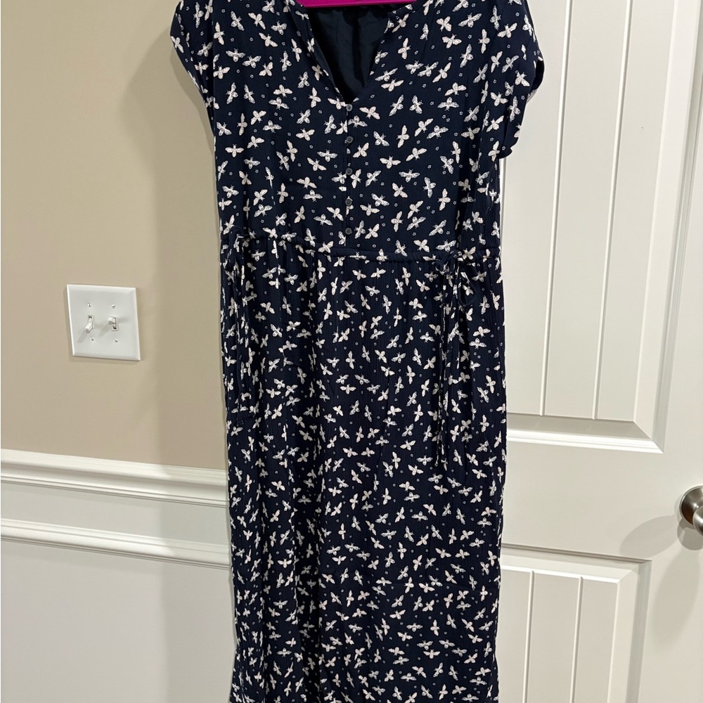 LOFT Navy and White Dress